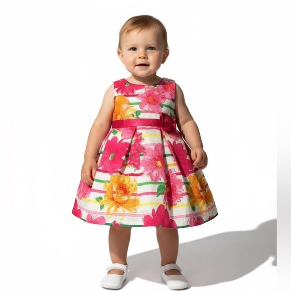 NWOT Jessica Ann Pink and Yellow Floral Dress - Picture 2 of 7